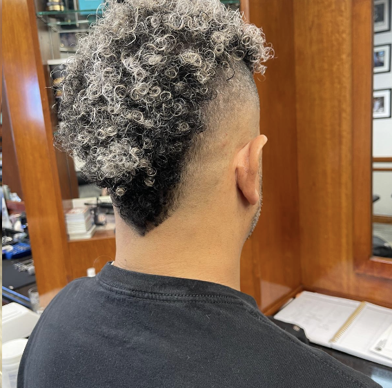 Curly Burst Fade Mohawk
