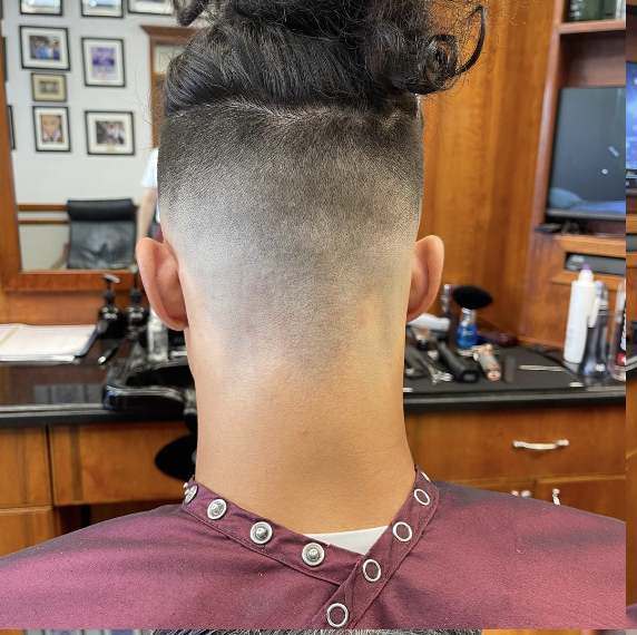Man Bun with Tapered Fade