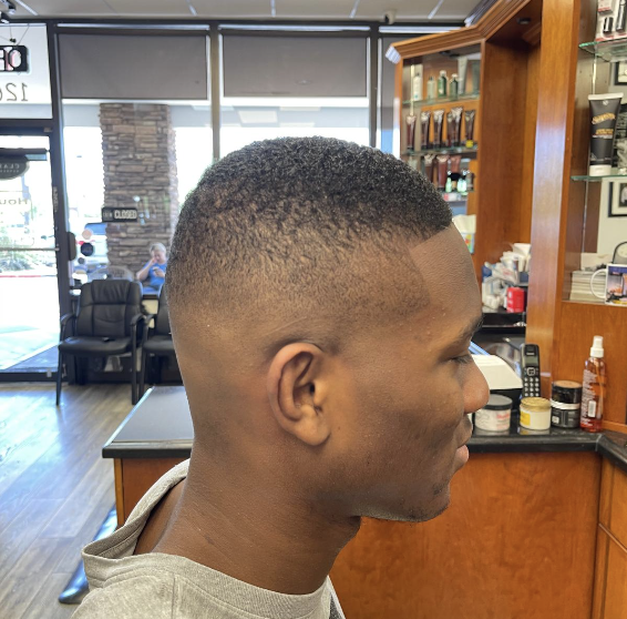 Bald Fade with Curly Top