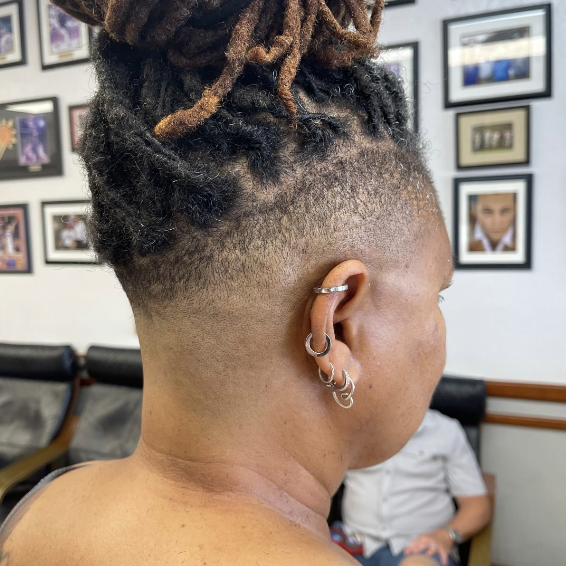 Loc Updo with Clean Undercut