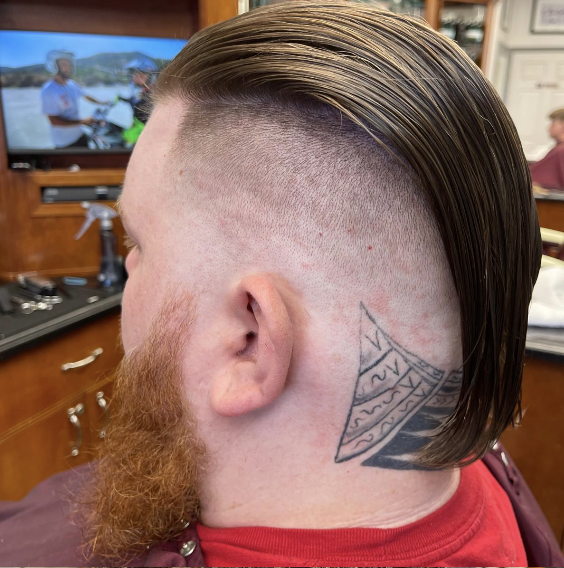 Long Slick Back with Undercut Tattoo