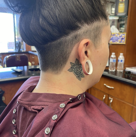 Long Top with Undercut and Tattoo