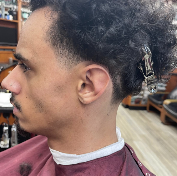 Curly Mullet with Taper