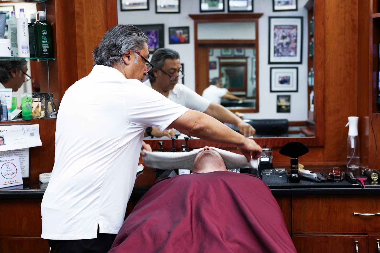 Hot towel — straight razor service
