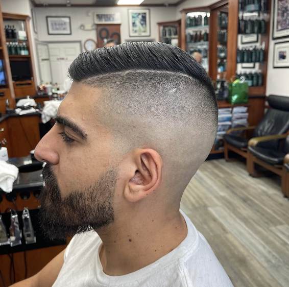 Slicked Pompadour with Skin Fade